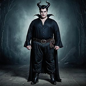 Confident Plus-Size Man in Gothic Attire