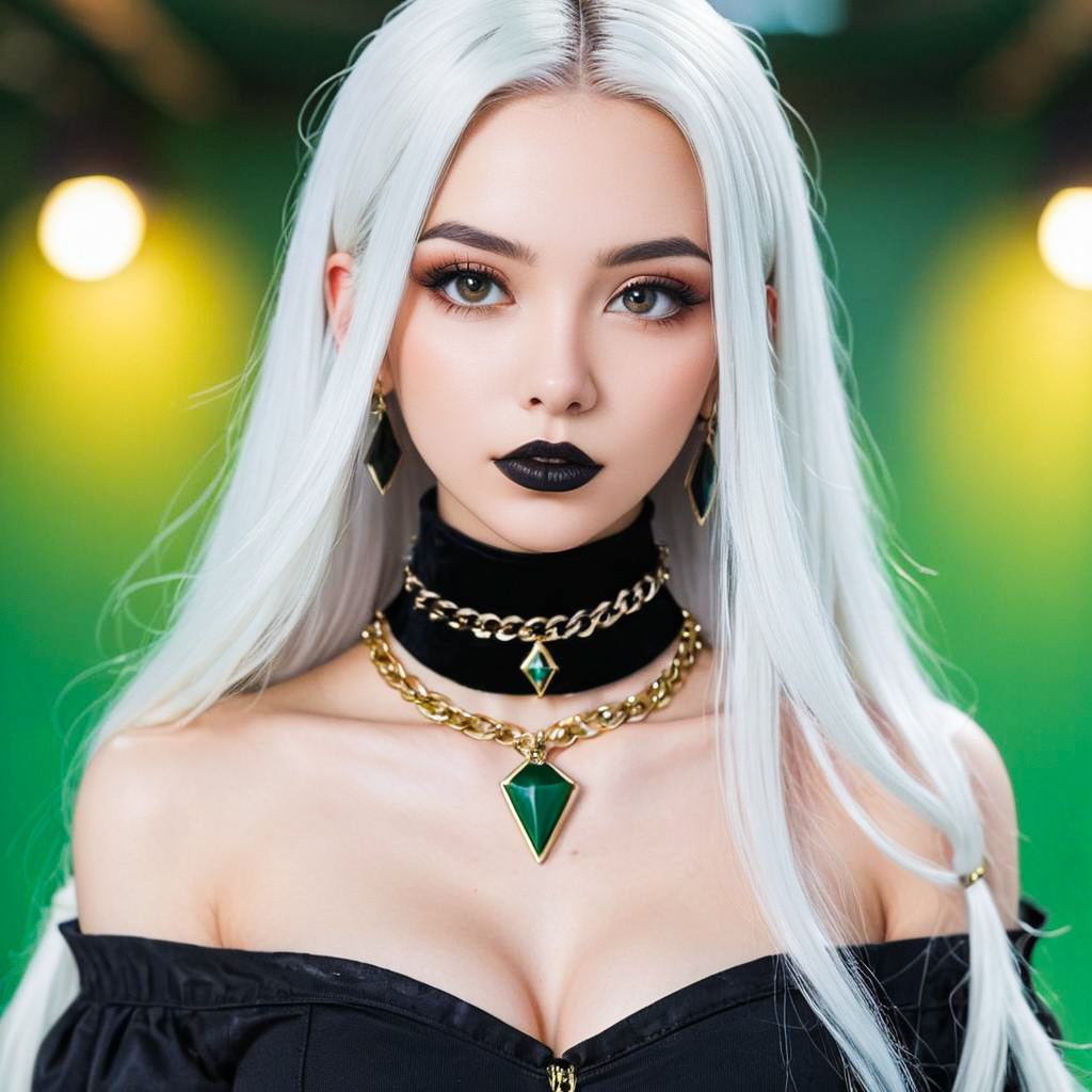 Elegant Portrait of a Woman with Platinum Hair