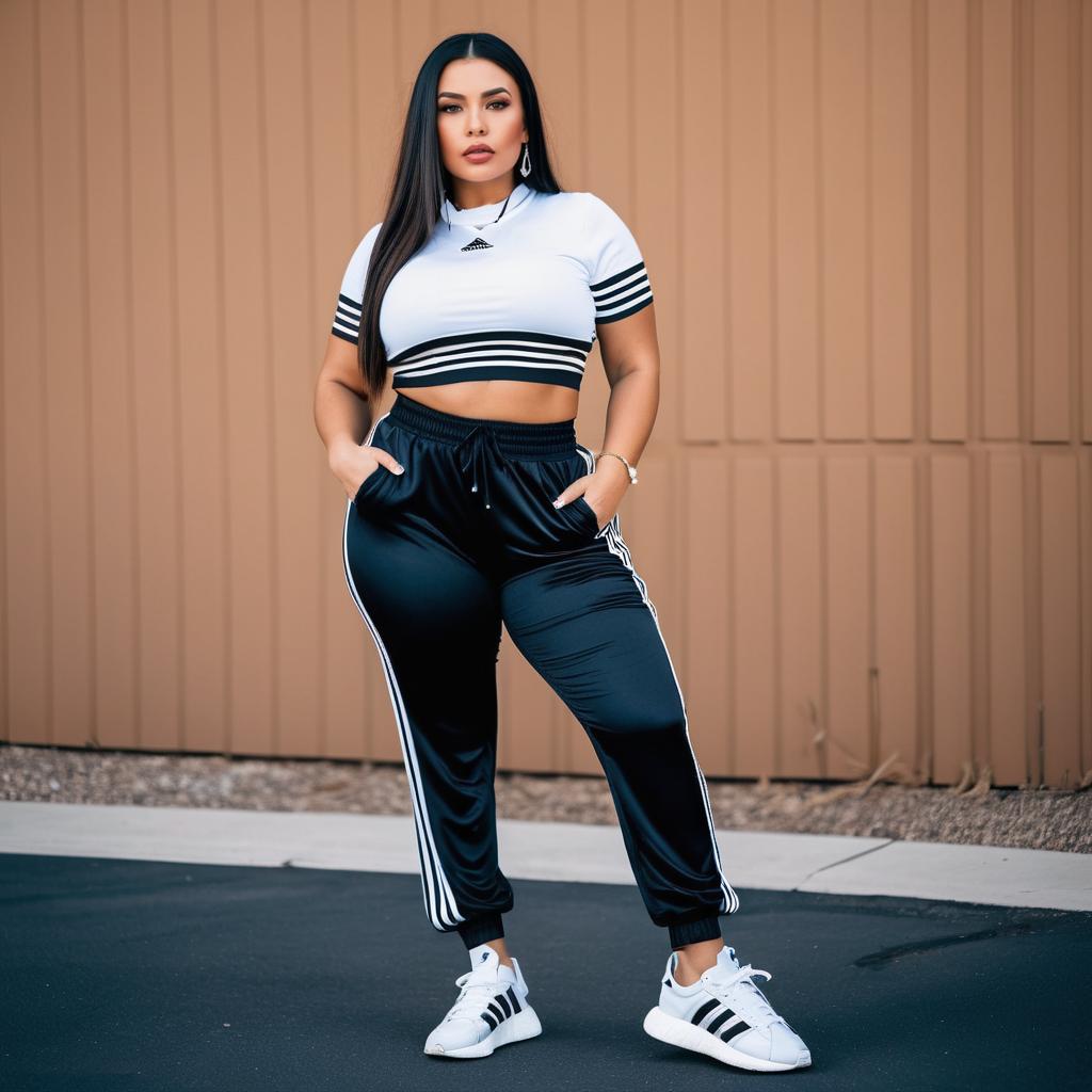 Confident Woman in Athleisure Outdoors