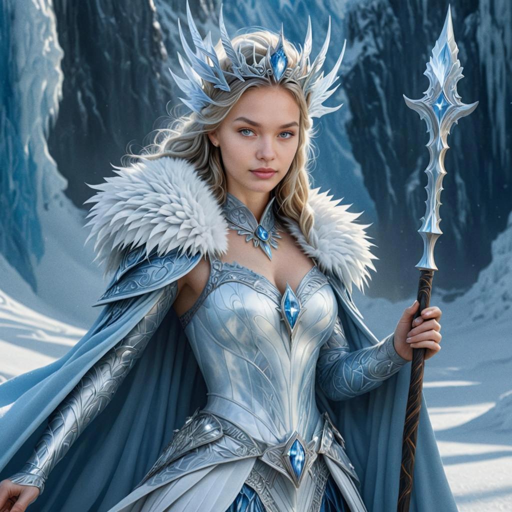 Ice Queen in Intricate Armor