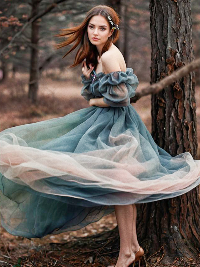 Elegant Woman in Dreamlike Nature