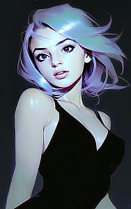 Portrait of a Woman with Silver-Blue Hair