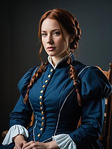 Civil War-era Woman in Detailed Costume