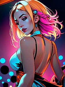 Vibrant Woman with Dual-Toned Hair