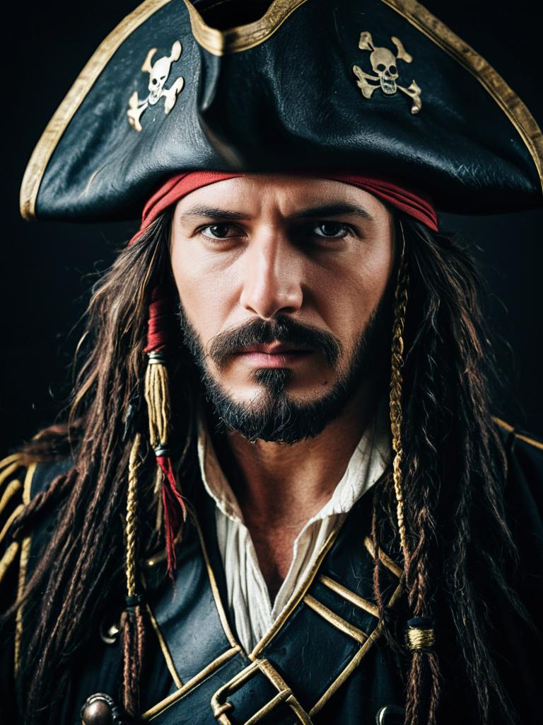 Intricate Pirate Costume Portrait