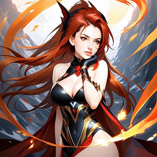 Murata Himeko Vermillion Knight Anime Fantasy Artwork