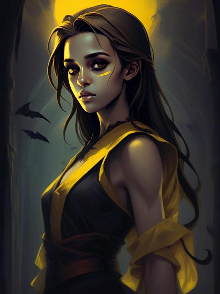 Confident Young Woman in Yellow and Black Outfit Confident Young Woman in Yellow and Black Outfit