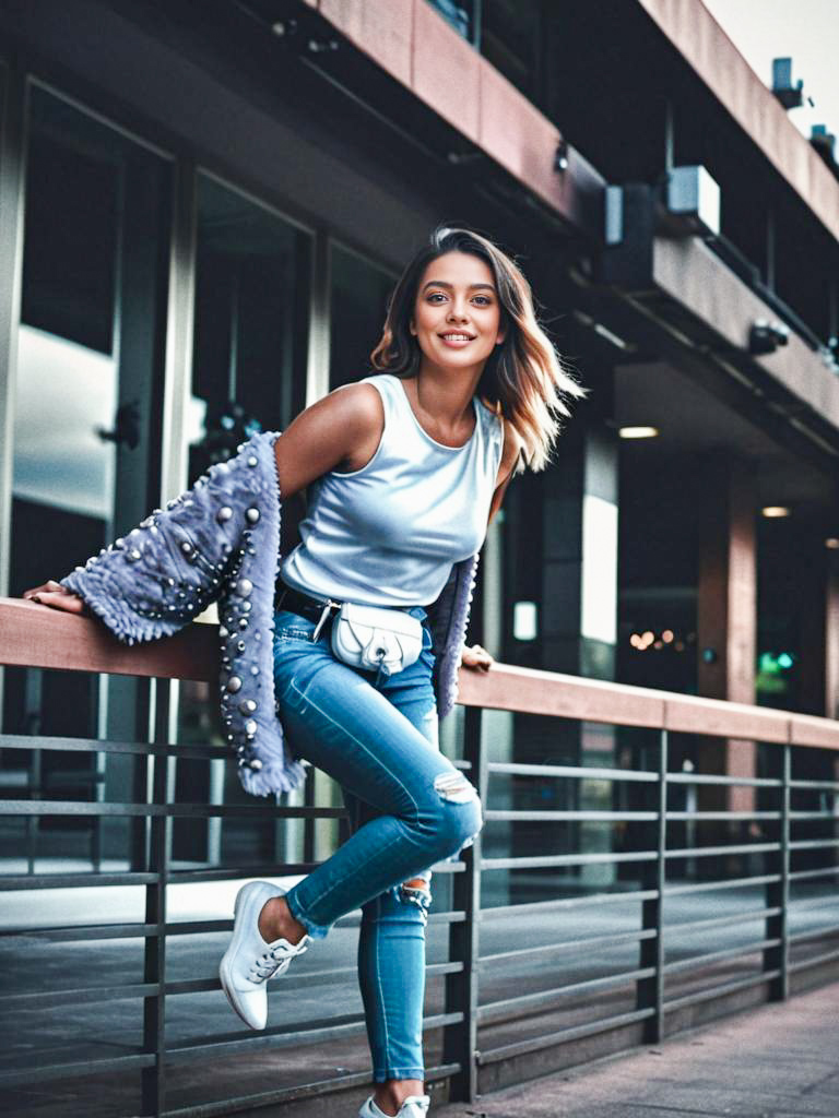 Stylish Woman in Urban Fashion