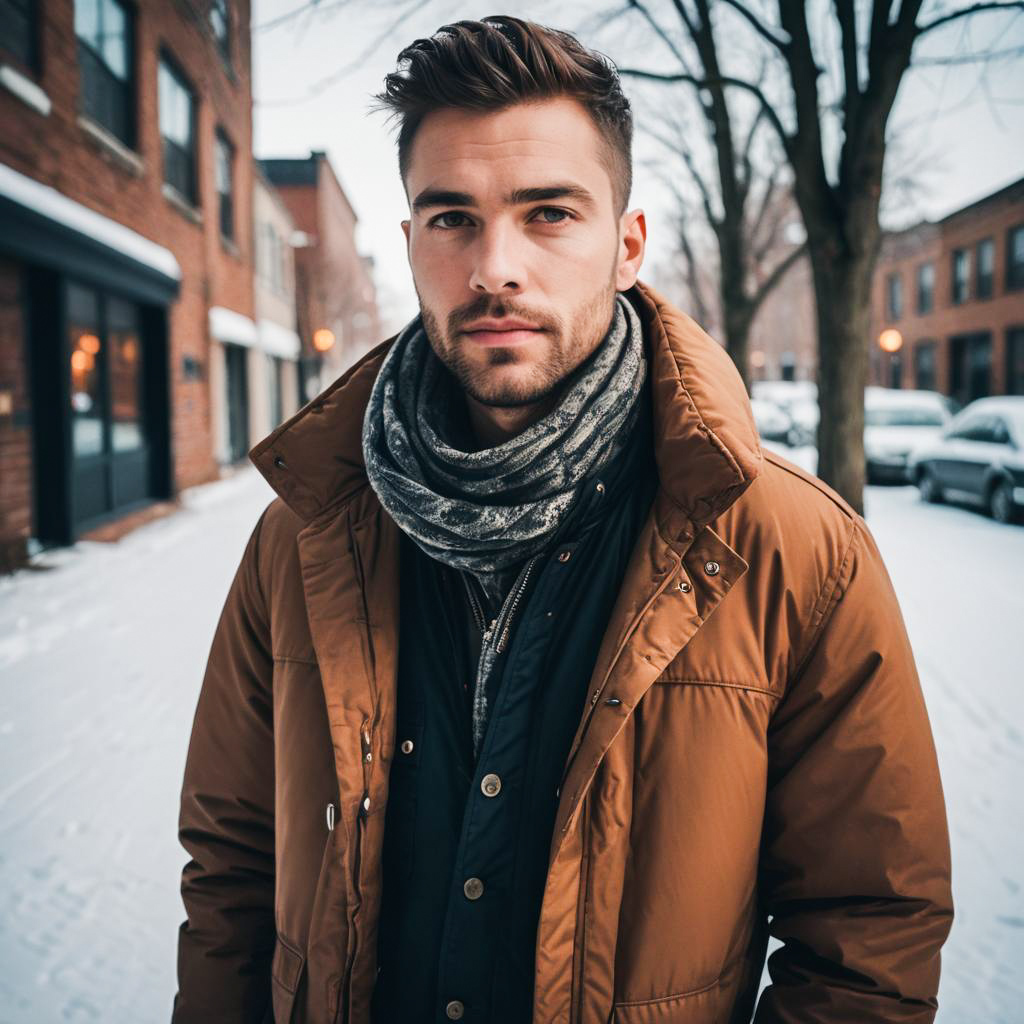 Stylish Man in Winter Urban Fashion