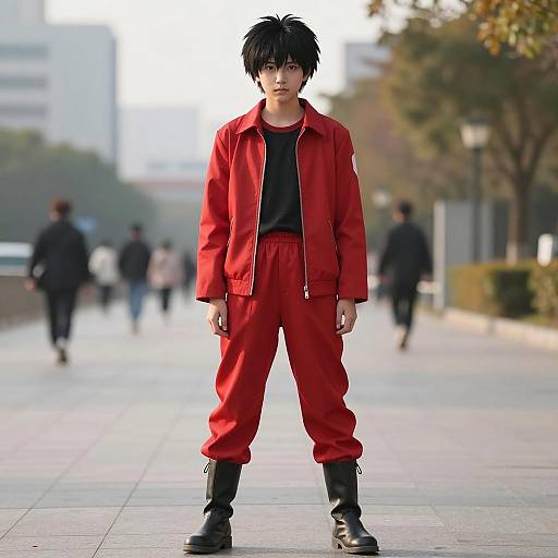 Kaneda Shoutarou Akira Inspired Red Tracksuit Street Fashion