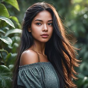 Elegant Young Woman in Nature