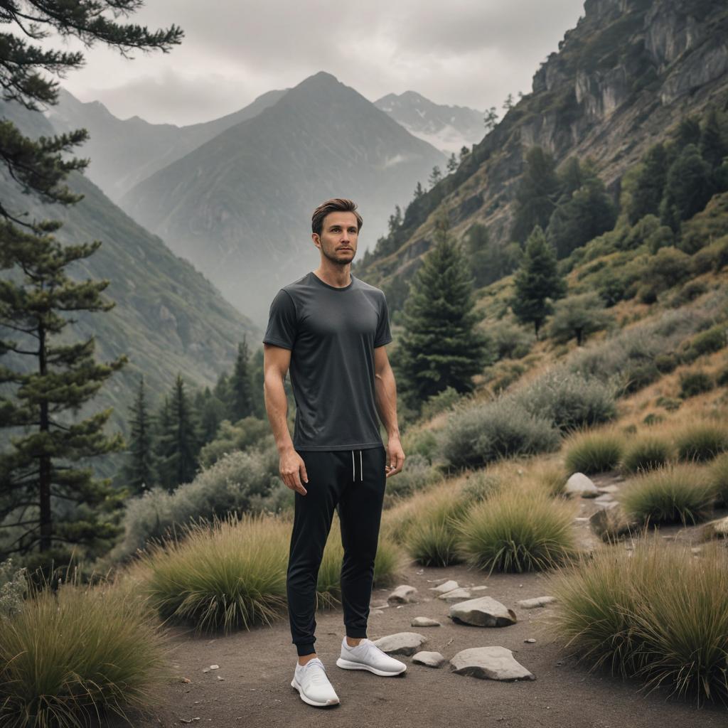 Confident Man in Scenic Mountain Landscape