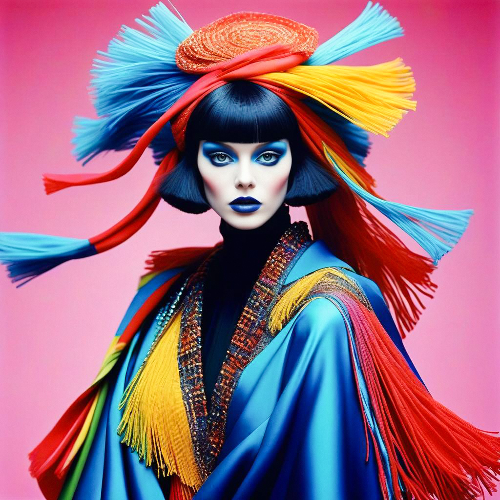 Avant-Garde Fashion Woman with Dramatic Headpiece Avant-Garde Fashion Woman with Dramatic Headpiece