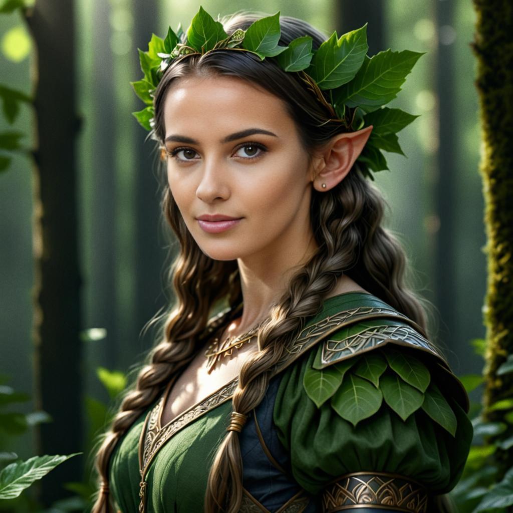 Enchanting Elf Woman in Forest