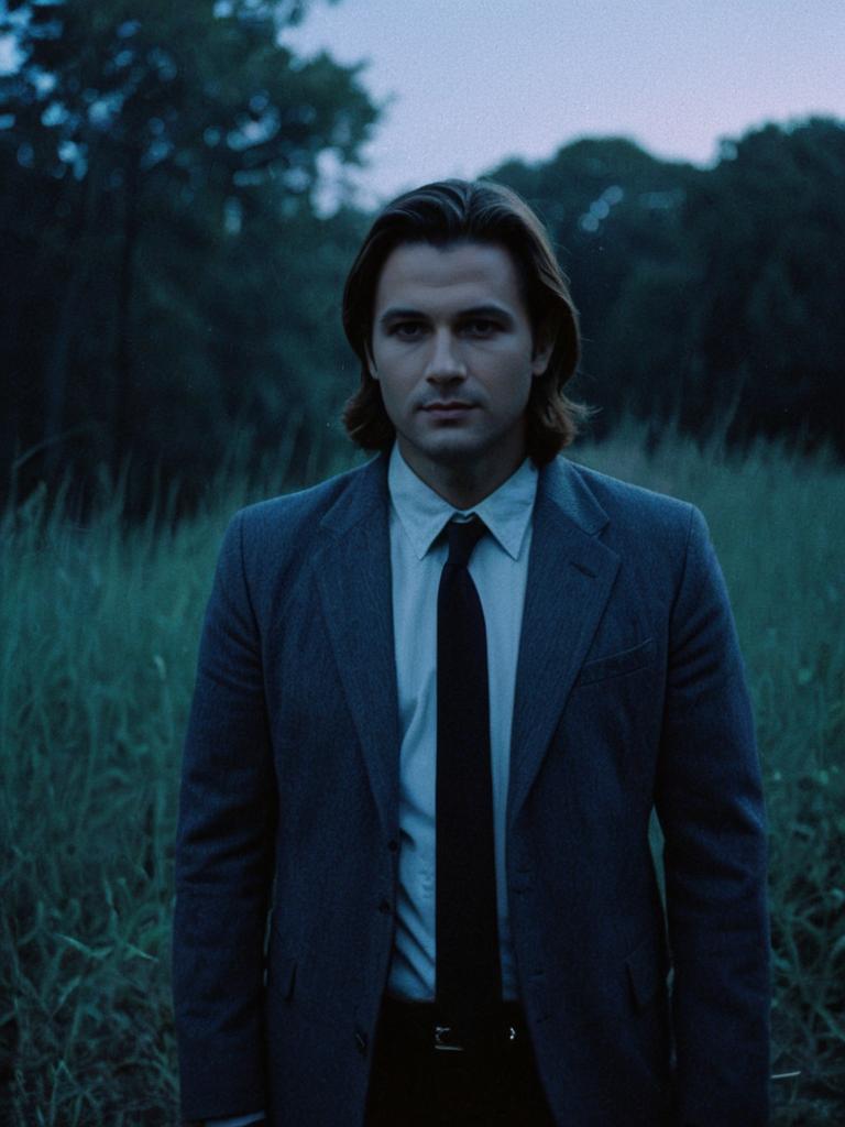 Man in Anya Forger Cosplay Photorealistic Outdoor Twilight Portrait