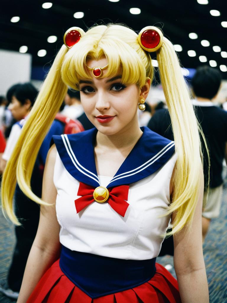 Woman in Sailor Moon Costume at Anime Convention
