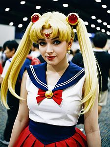 Woman in Sailor Moon Costume at Anime Convention