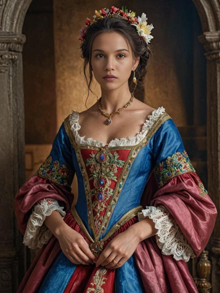 Elegant Woman in Renaissance Gown