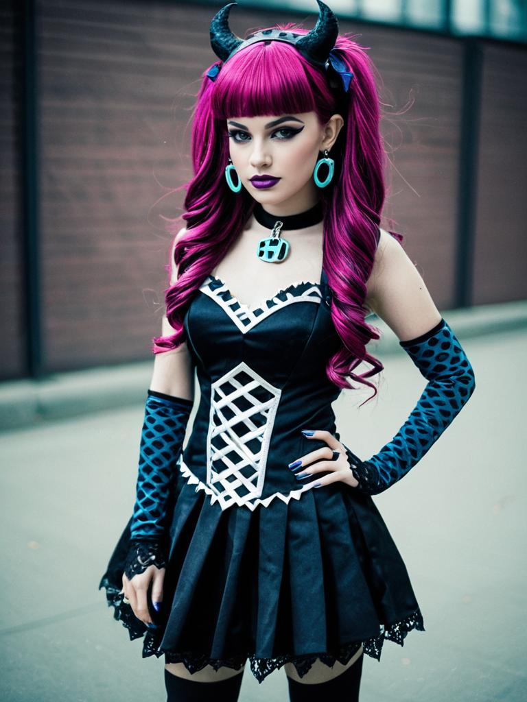 Woman in Monster High Costume Professional Cosplay Photography