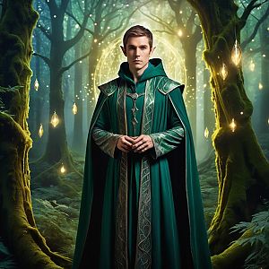 Mystical Forest Elf in Enchanted Woodland
