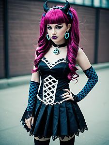 Woman in Monster High Costume Professional Cosplay Photography