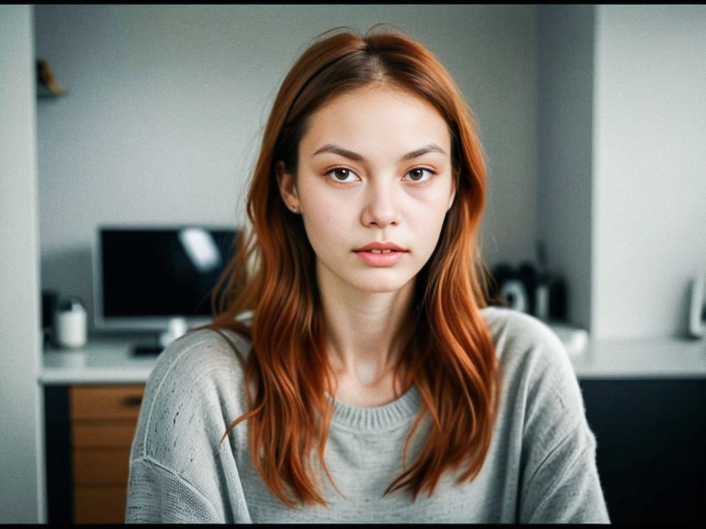 Portrait of a Young Woman with Reddish-Brown Hair Portrait of a Young Woman with Reddish-Brown Hair