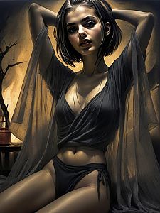 Confident Woman in Flowing Garment