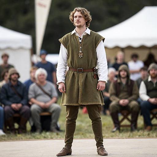 Man in Medieval Renaissance Fair Outfit Standing Outdoors