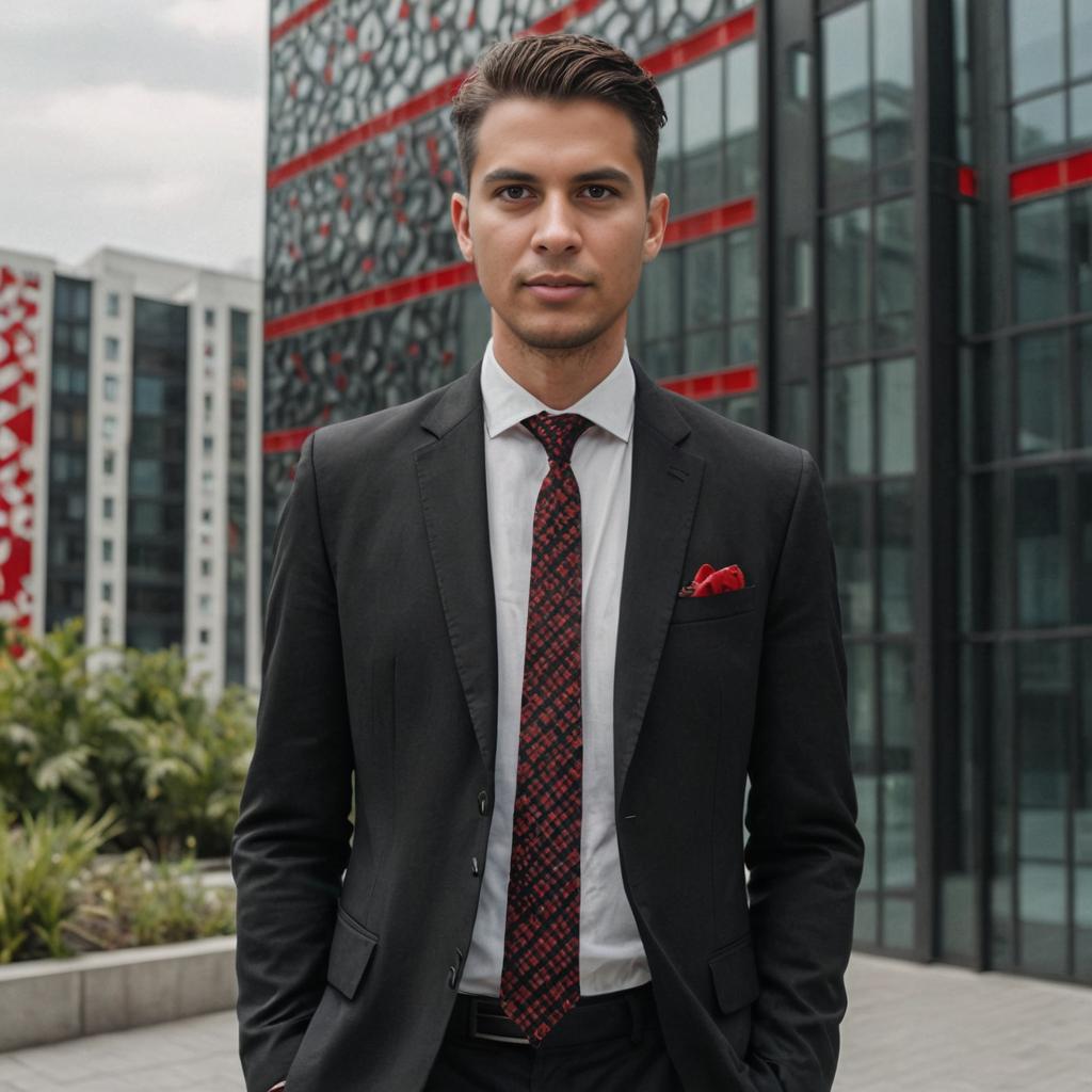 Confident Man in Sharp Suit in Urban Setting