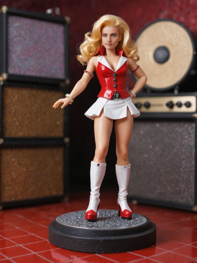 Resin Miniature of Woman in Ginger Spice Outfit