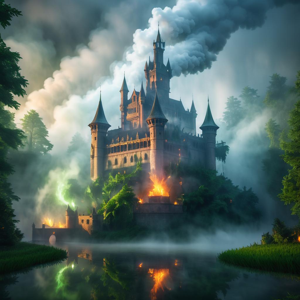 Dramatic Blaze: Castle and Basilisk