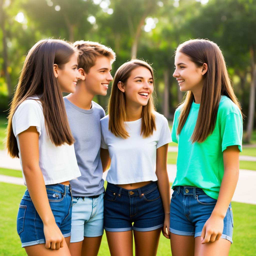 Youthful Camaraderie Among Teenage Friends