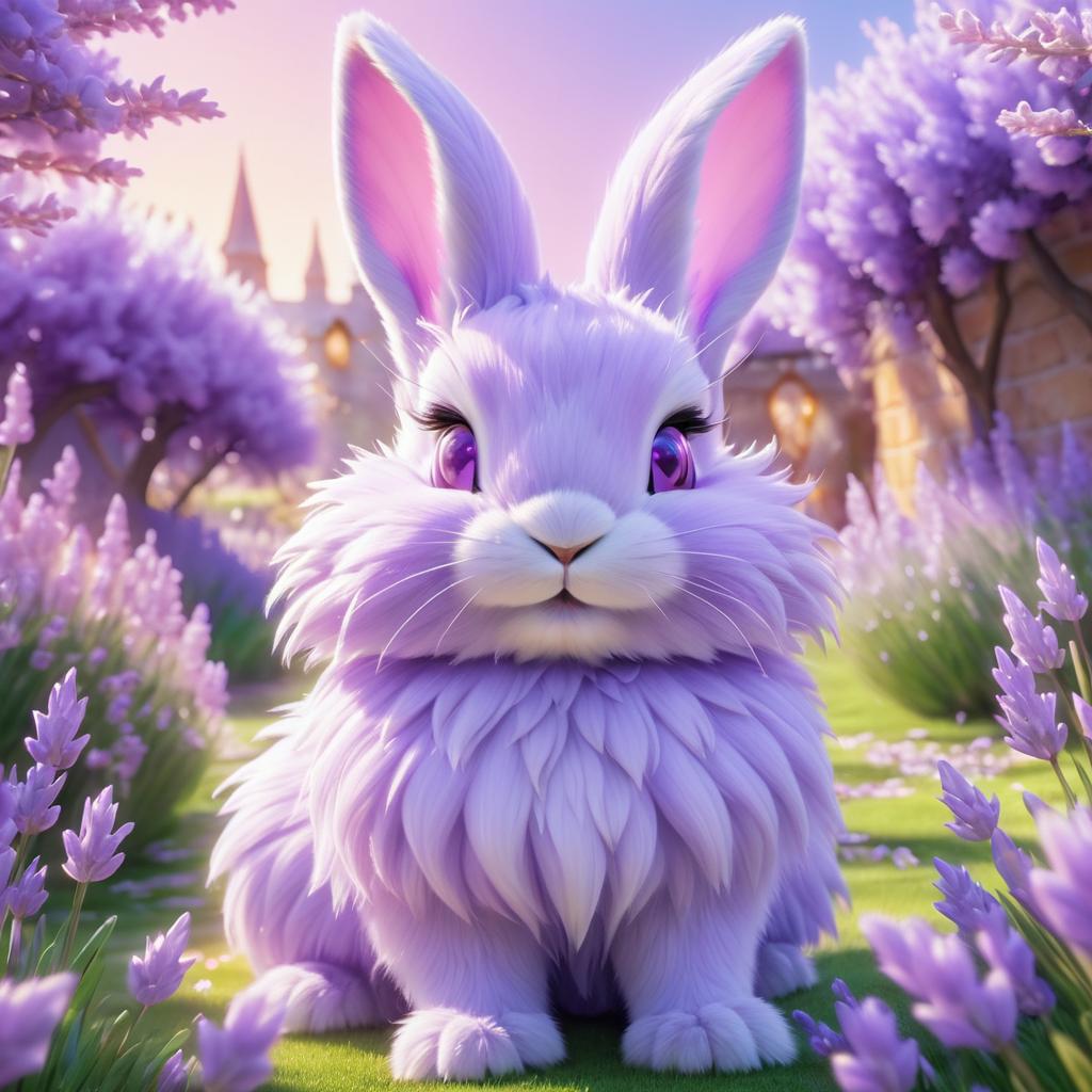 Magical Lavender Rabbit Portrait in Pastels