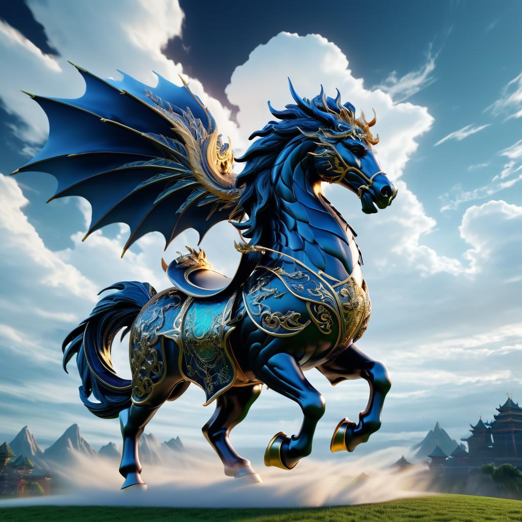 Majestic Dragon and Horse in Cinematic Art