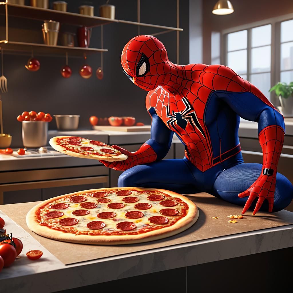 Spider-Man Crafting a Delicious Pizza