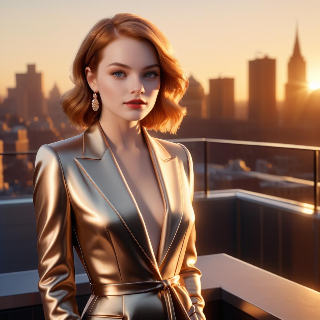 Emma Stone: Glamorous Actress at Sunset