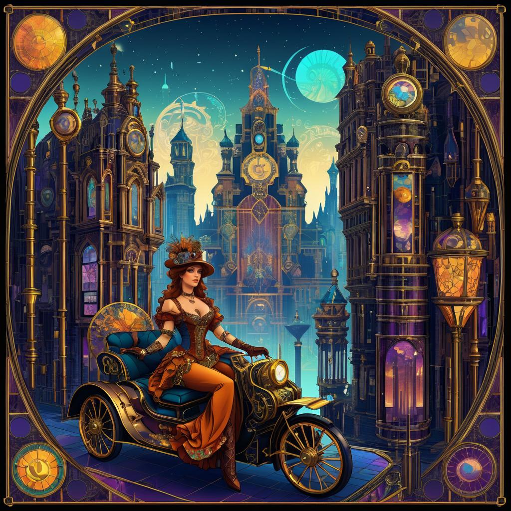 Steampunk Tarot in Pixel Art Masterpiece