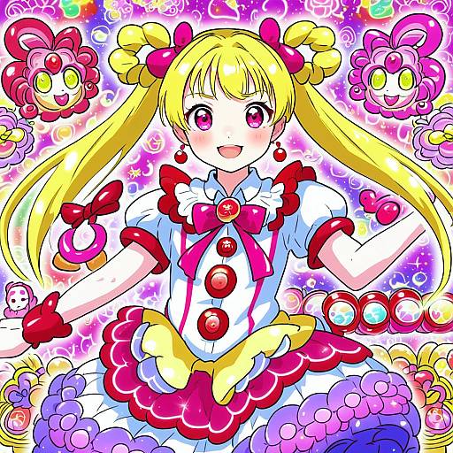 Illustration of Hanamichi ran, delicious party precure in the style of Blvefo9