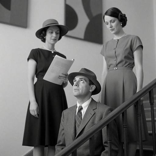 Candid Staircase Interaction in Monochrome