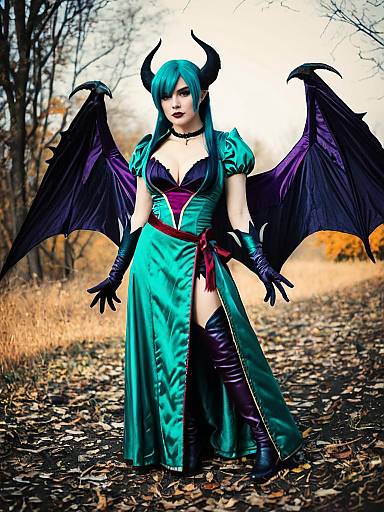 Realistic Morrigan Aensland Cosplay Photo