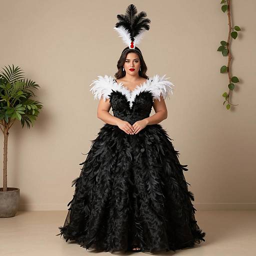 Elegant Plus Size Black Swan Costume