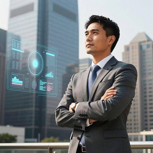 Confident CEO in Urban Business Scene