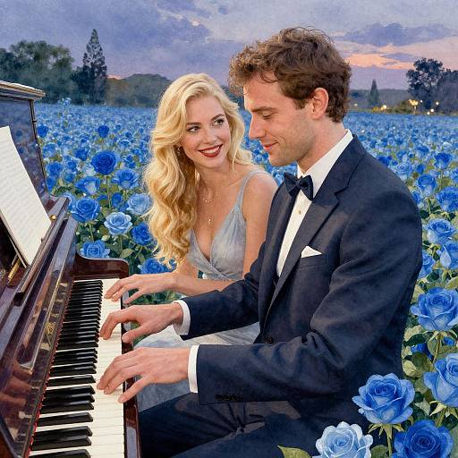 Surreal Watercolor Piano Duet