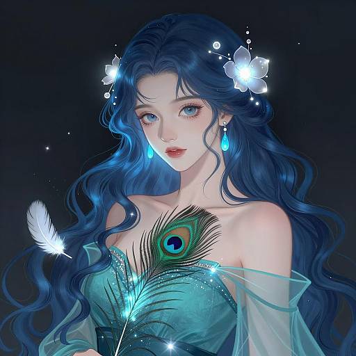 Enchanting Woman with Luminescent Features