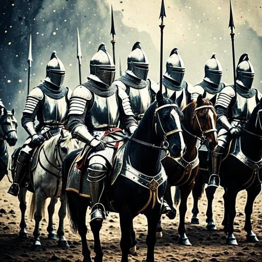 Medieval Knights in Space Armor on Horses