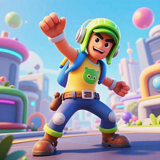 Fortnite Dabbing Character Neon Cartoon