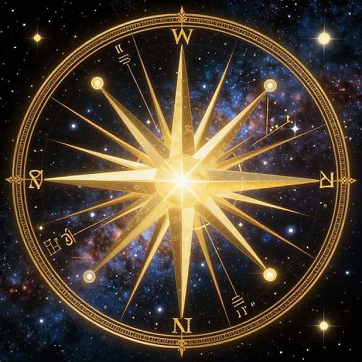 Radiant Star Cosmic Compass Map