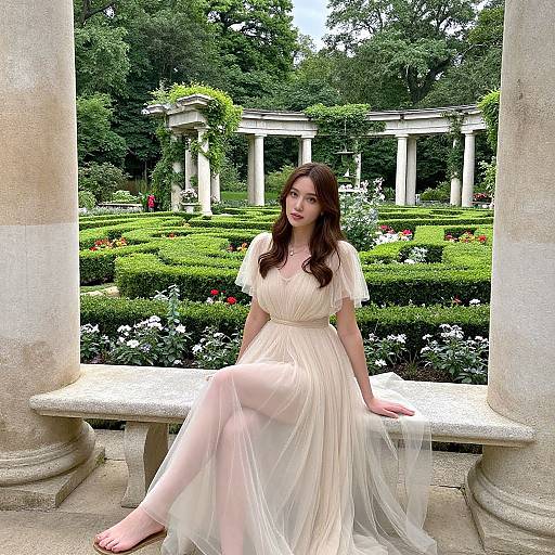 Young Woman in Garden Gown