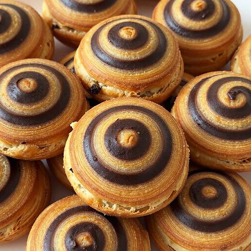 Close-Up of Chocolate Swirl Pastries