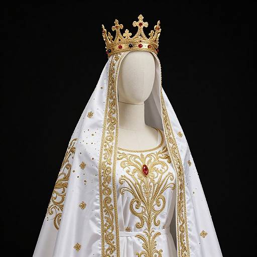Regal Mannequin in Crowned Robe